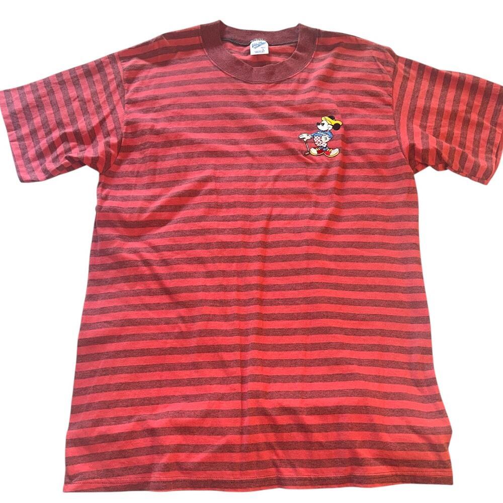 Vintage Velva Sheen Disney Mickey Mouse Golf Embroidered T Shirt USA Adult L